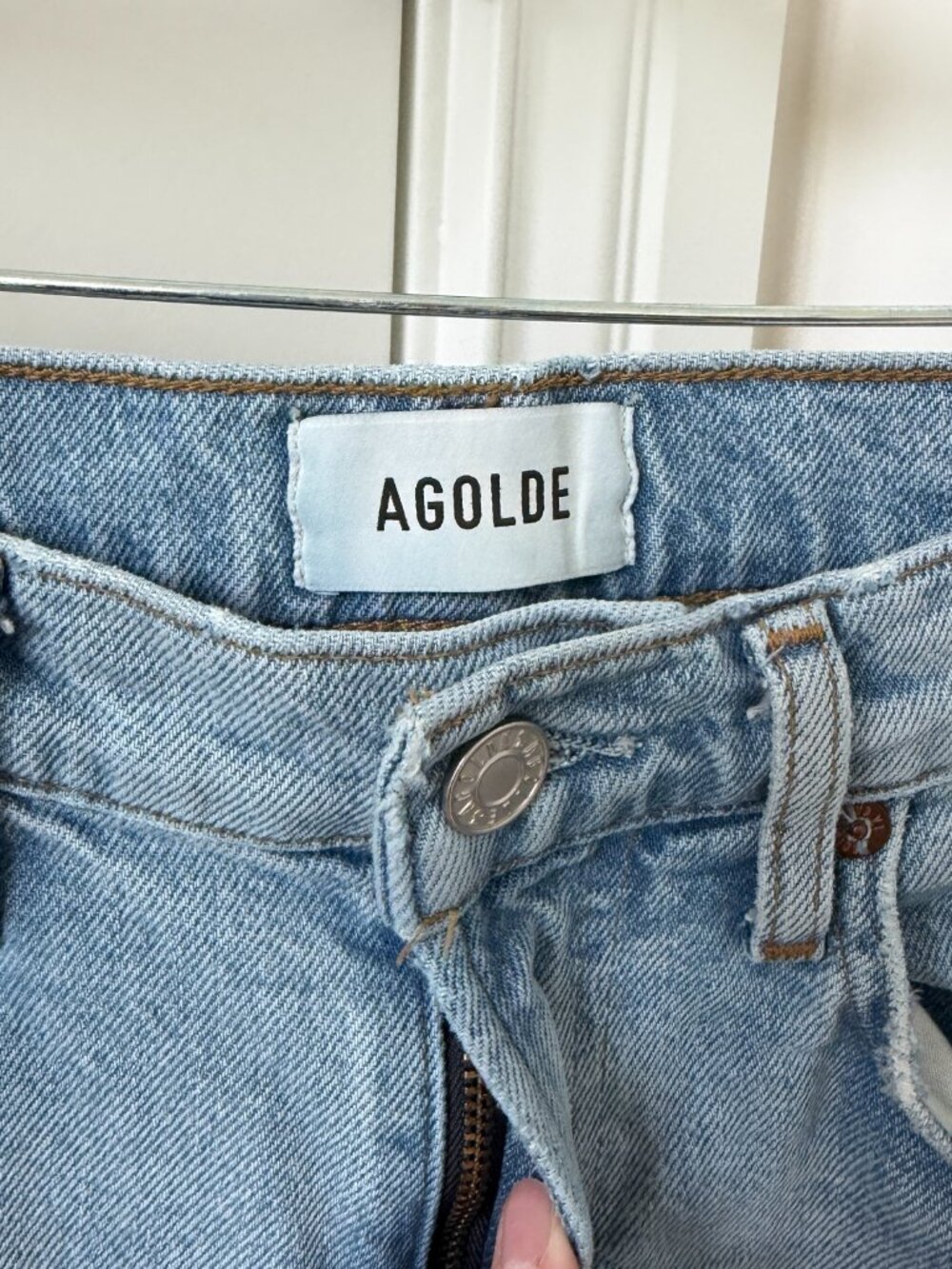 Agolde Light Blue Wide Leg Jeans - Picture 4 of 7